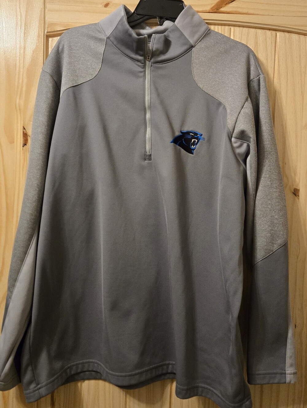 Antiqua Carolina Panthers Gray Quarter-Zip Pullover Jacket